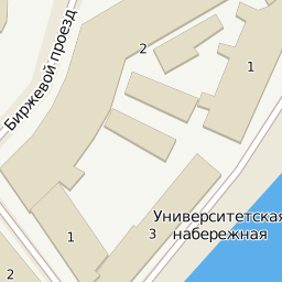 Университетская набережная, дом 3 на карте Санкт-Петербурга